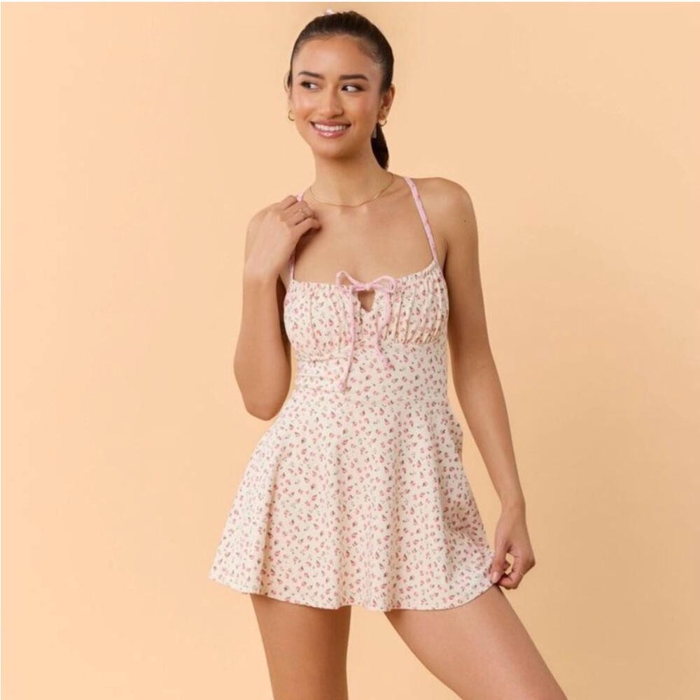 NWT! Popflex Target X Blogilates Tie Front Twirl Active Dress Floral Size Small